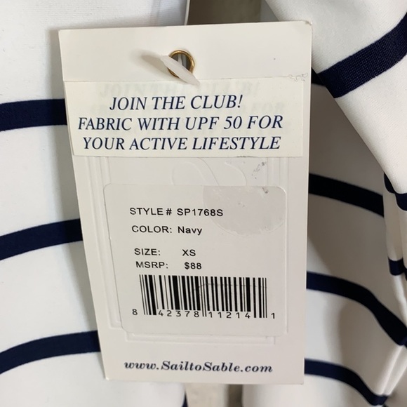 Sail To Sable Active UPF 50 Sun Factor Protection Top Size XS - Picture 4 of 4